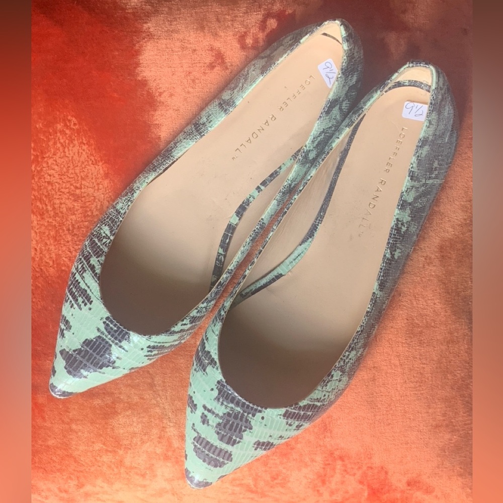 Loeffler Randall Green and Brown Patterned Flats - Picture 6 of 9